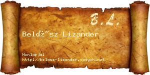 Belász Lizander névjegykártya